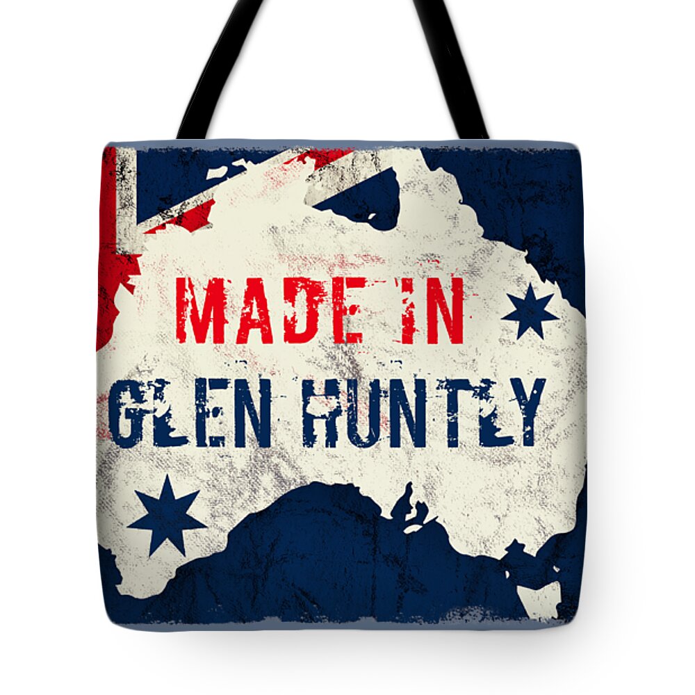 Glen Huntly Tote Bag featuring the digital art Made in Glen Huntly, Australia by TintoDesigns