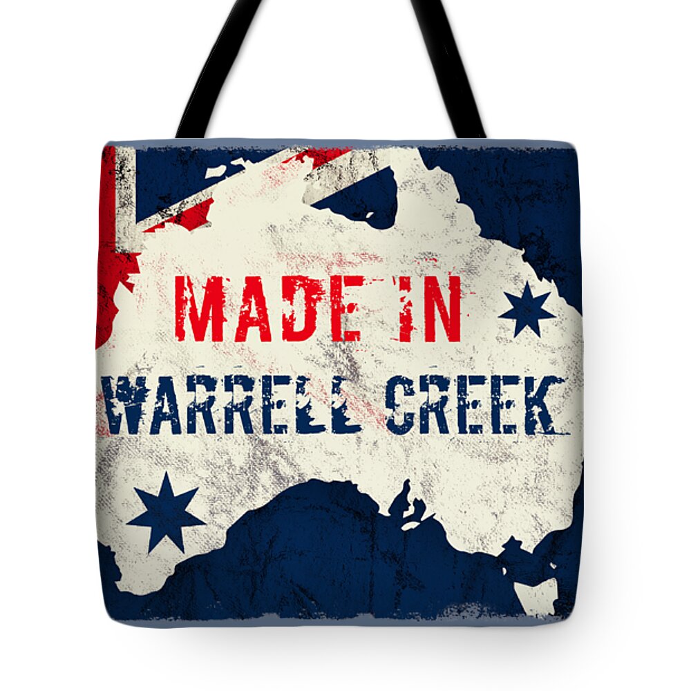 Warrell Creek Tote Bag featuring the digital art Made in Warrell Creek, Australia by TintoDesigns