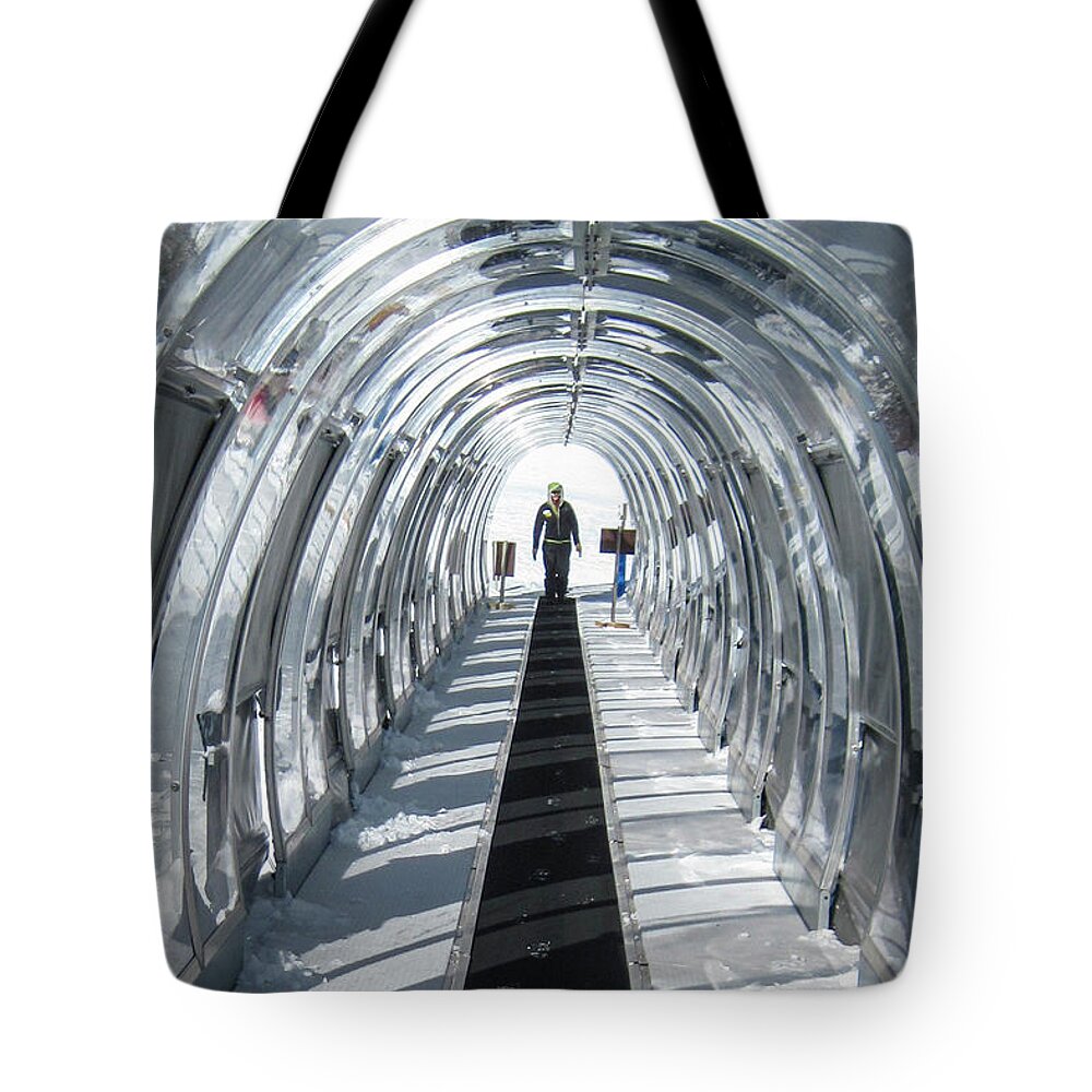 Skiing Tote Bag featuring the photograph Magic Carpet Ride by Mary Lee Dereske