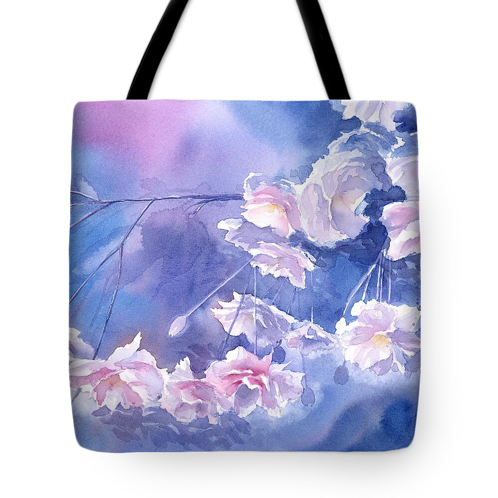 Abstract Flowers Tote Bag featuring the painting Magic Glow by Espero Art