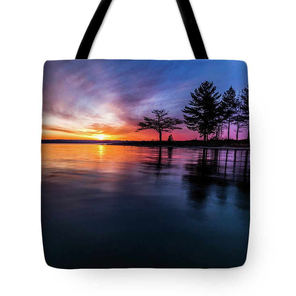 Sunrise Tote Bag featuring the photograph Magical Beginnings by Joe Holley