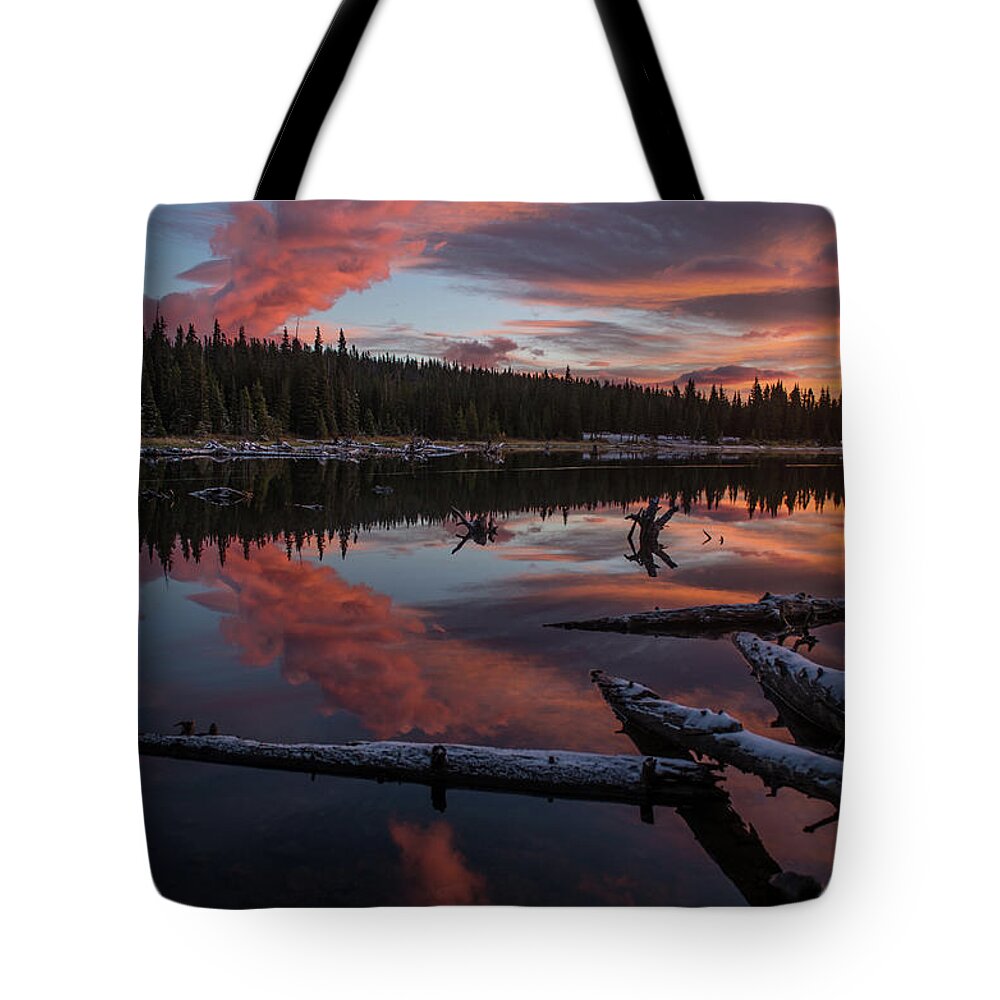Brainard Lake Tote Bag featuring the photograph Magical Morning by Linda Villers