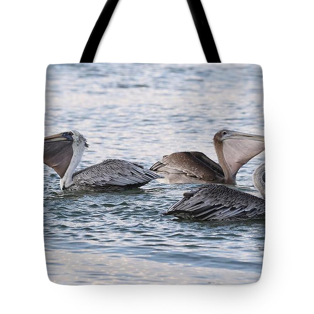 Pelicans Tote Bag featuring the photograph Magnificent Throat Pouch 7 by Mingming Jiang