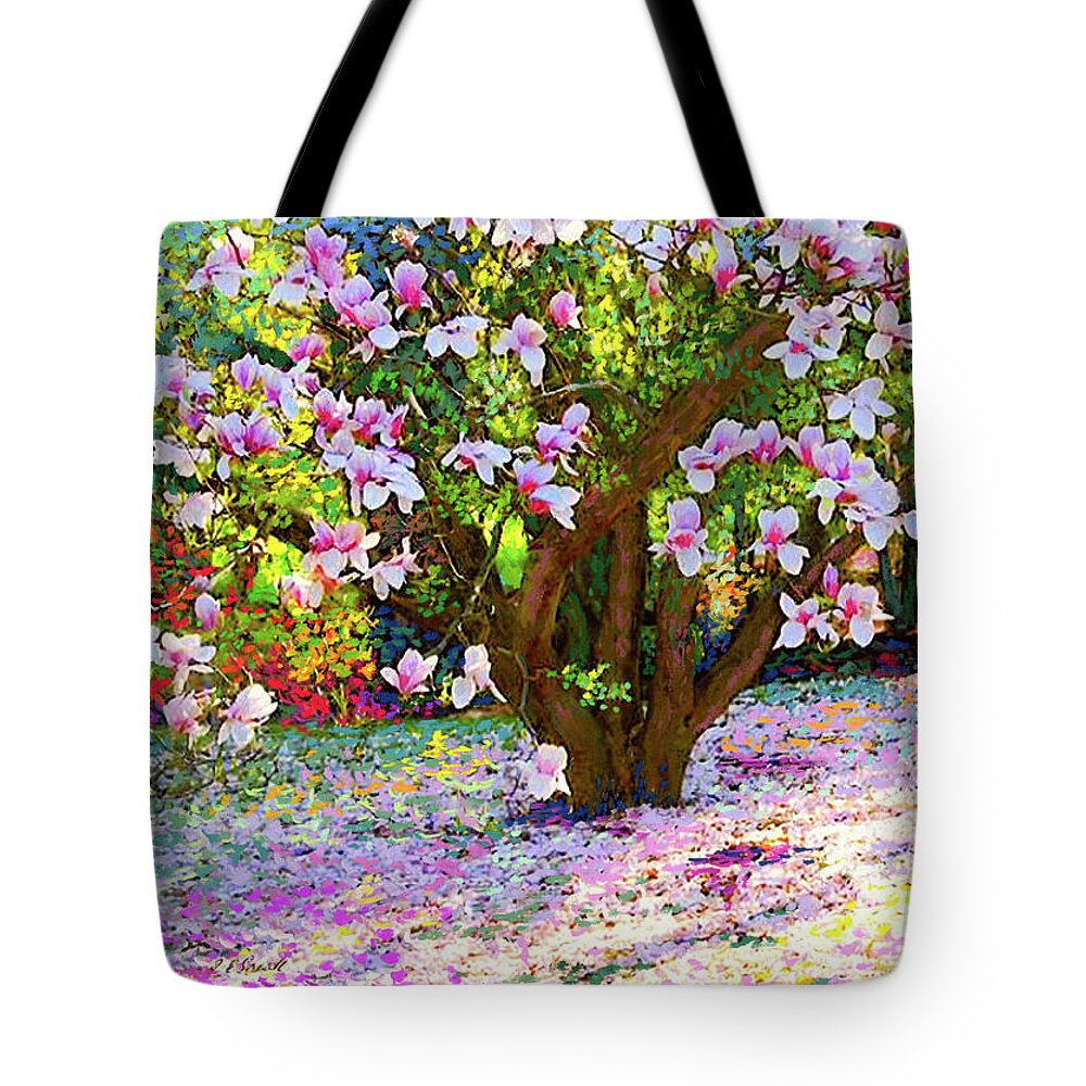Landscape Tote Bag featuring the painting Magnolia Melody by Jane Small