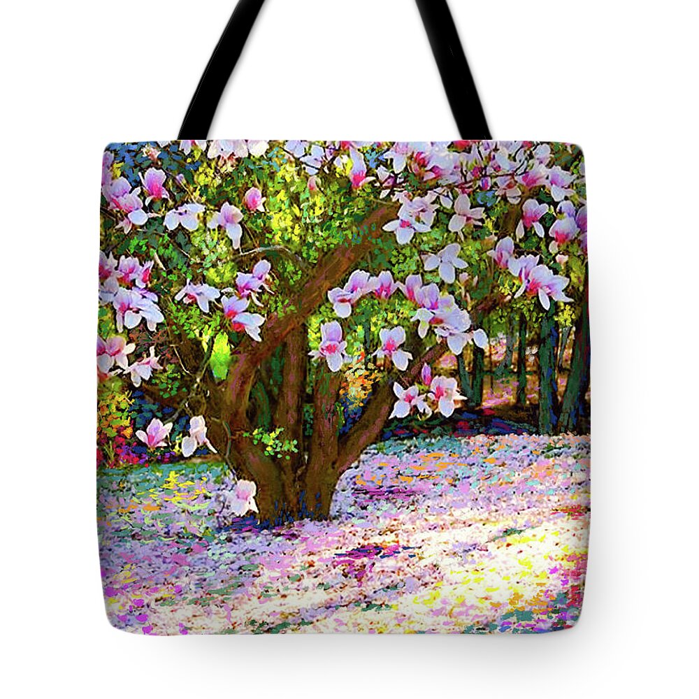 Landscape Tote Bag featuring the painting Magnolia Melody by Jane Small
