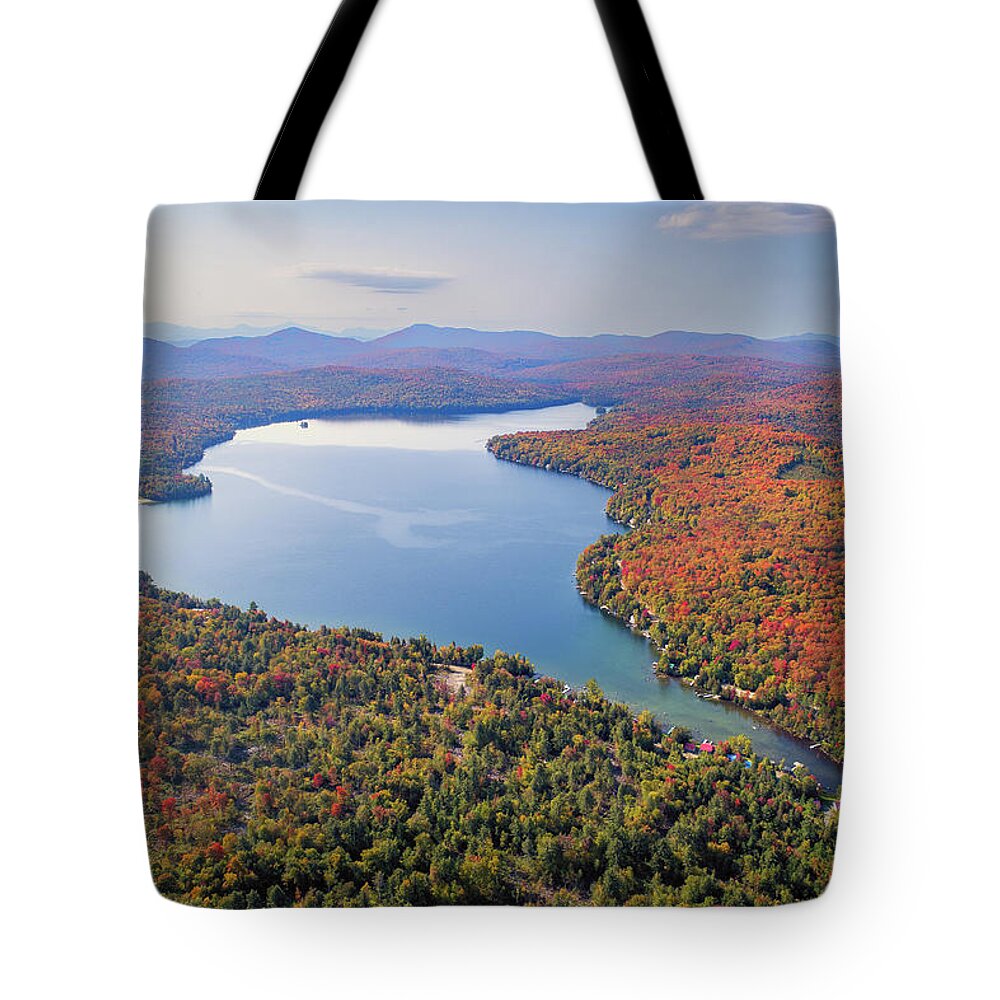 Fall Foliage Tote Bag featuring the photograph Maidstone Lake, Vermont - September 2020 by John Rowe