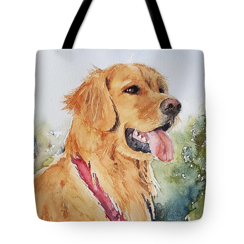 Golden Retriever Tote Bag featuring the painting Majestic Retriever by Sheila Romard