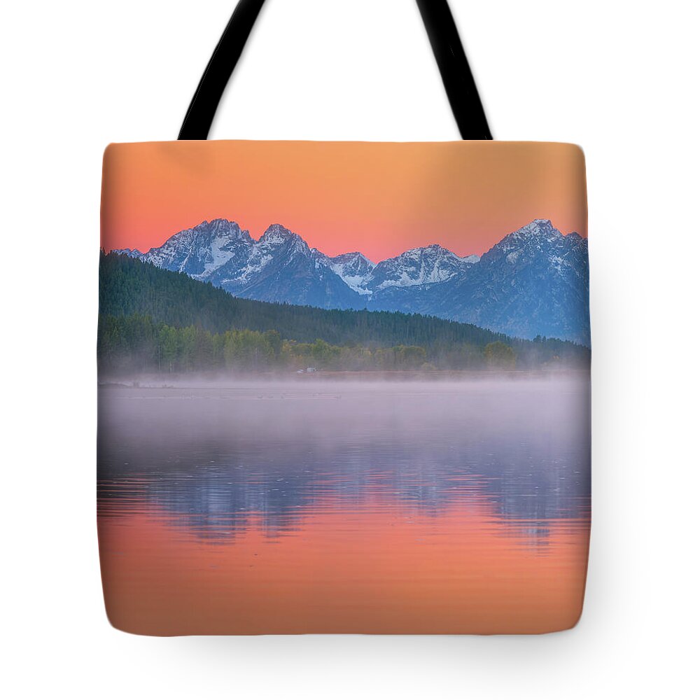 Tetons Tote Bag featuring the photograph Majestic Teton Views Left Side by Darren White