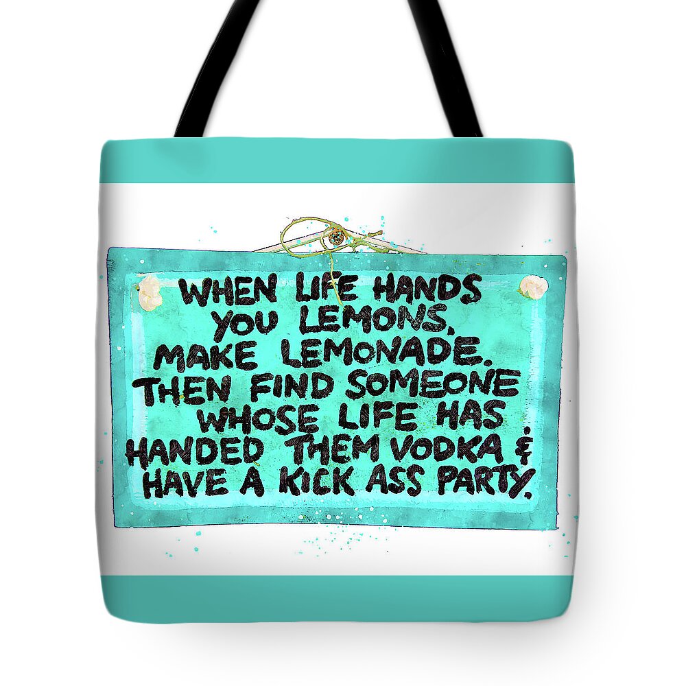 Funny Beach Saying Tote Bag featuring the photograph Make Lemonade by Pamela Williams
