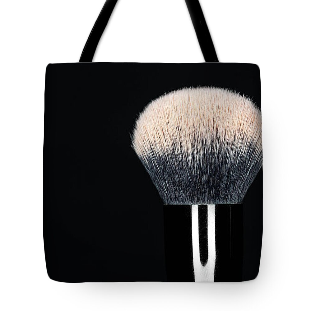 Brush Tote Bag featuring the photograph Makeup Brush Pink by Amelia Pearn