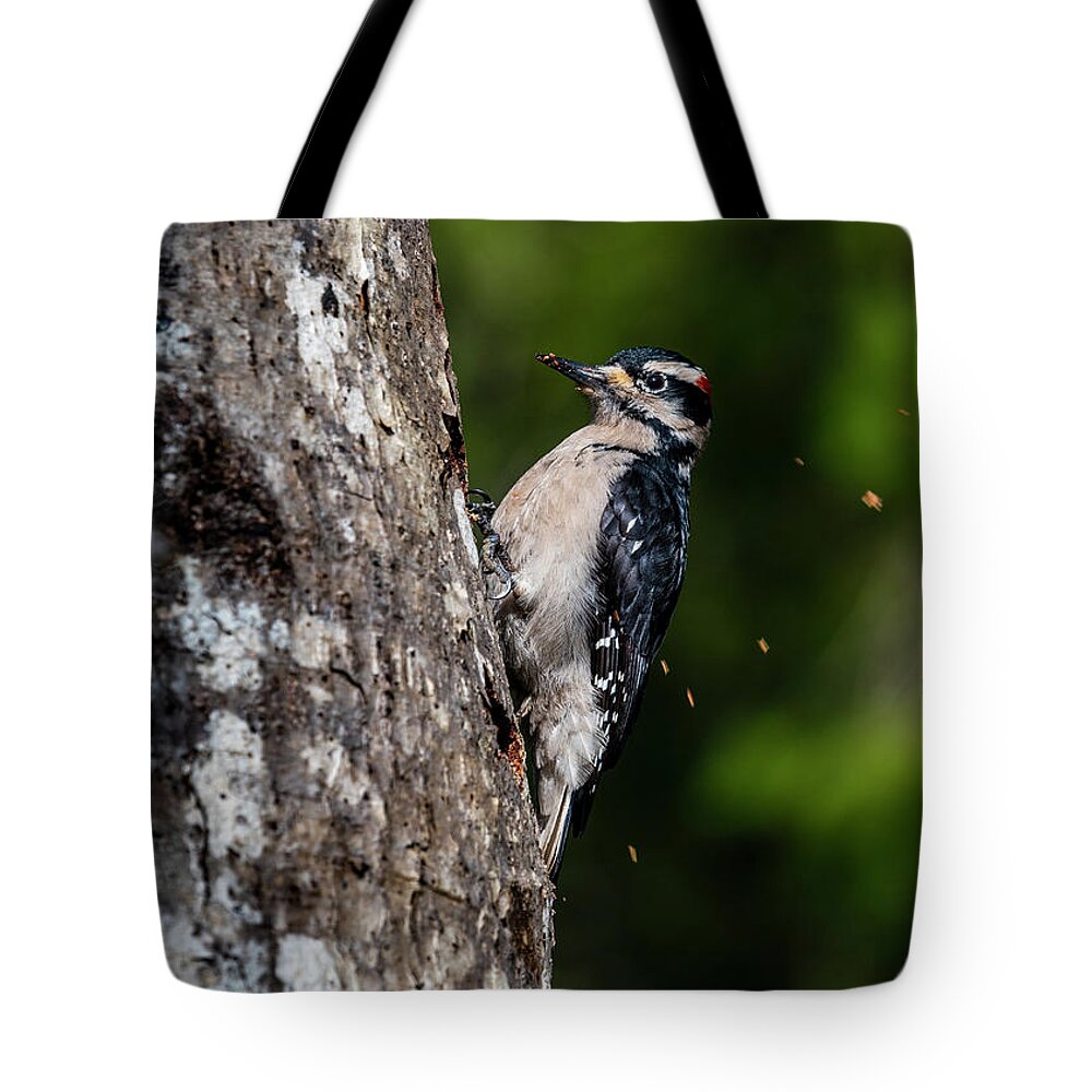 Animals Tote Bag featuring the photograph Making Chips Fly by Robert Potts
