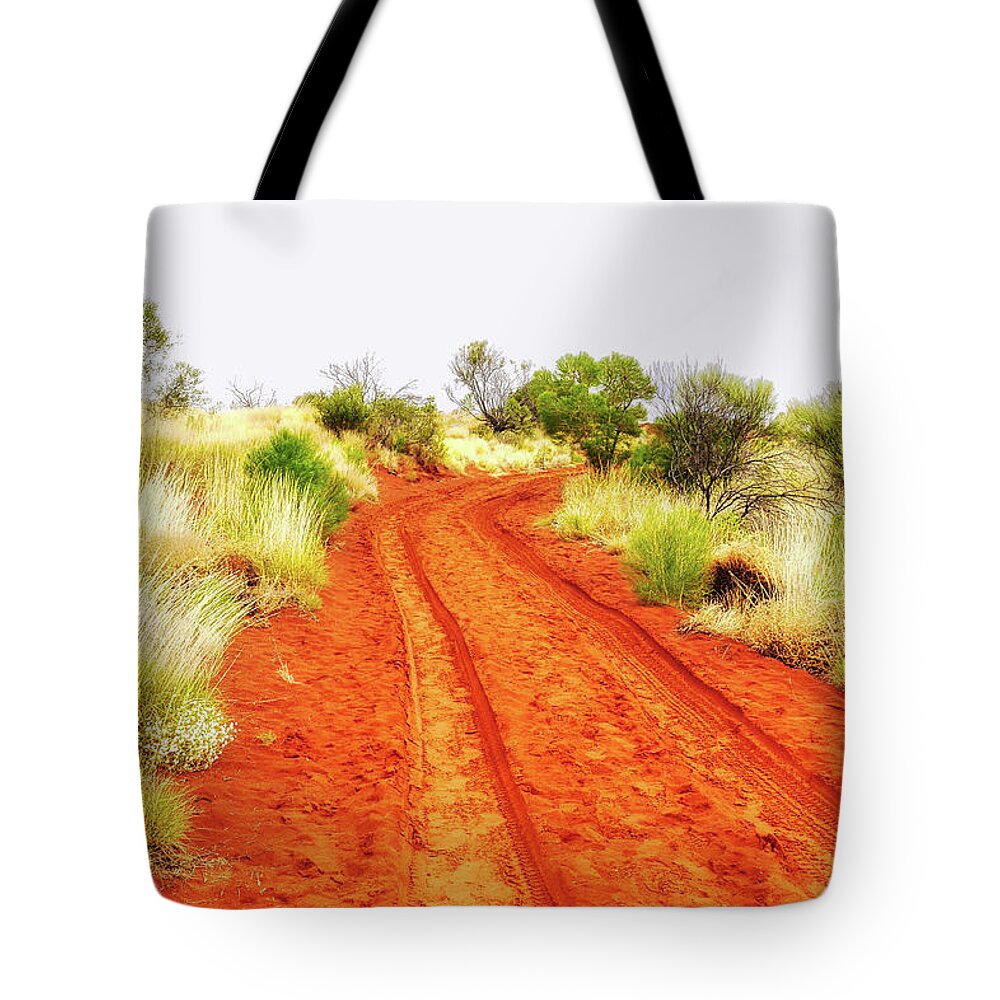 Central Australia Tote Bag featuring the photograph Making Tracks in Dunes of Uluru by Lexa Harpell