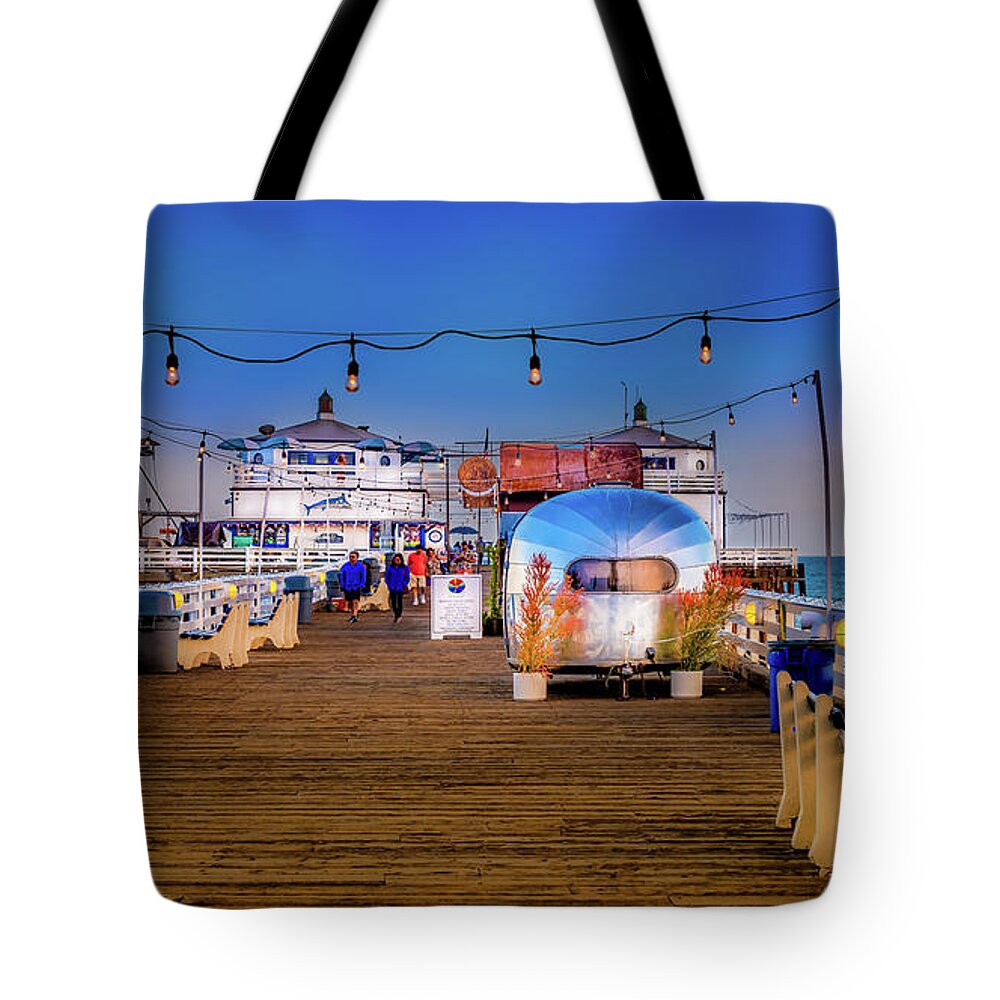 California Tote Bag featuring the photograph Malibu Farm at Malibu Pier by Dee Potter