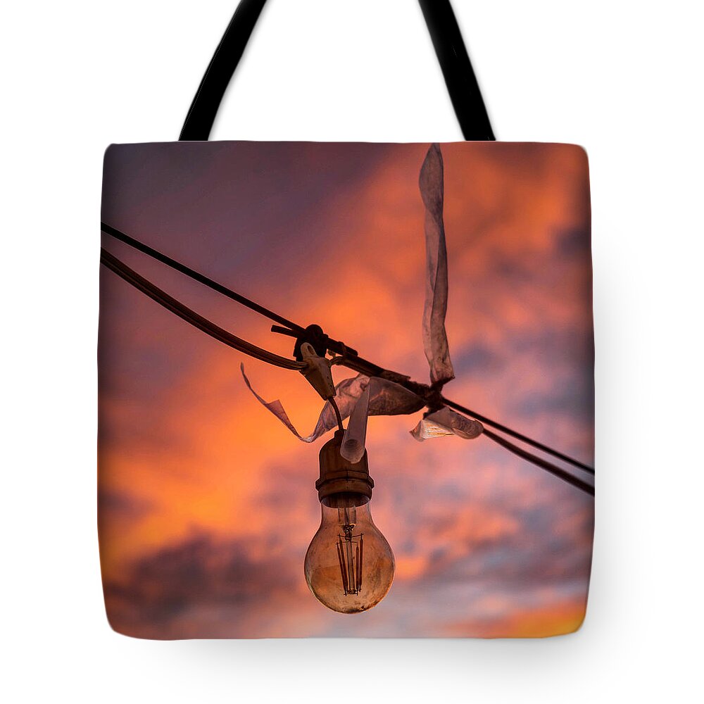 Lightbulb Tote Bag featuring the photograph Malibu Light by Chris Goldberg