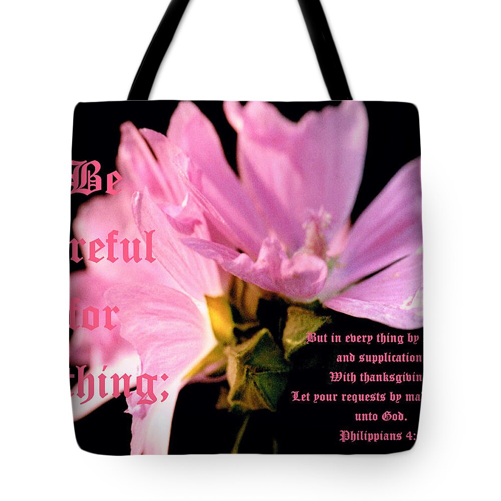 Pink Tote Bag featuring the photograph Mallow Bouquet Soft Blur Phil 4 vs 6 by Mike McBrayer