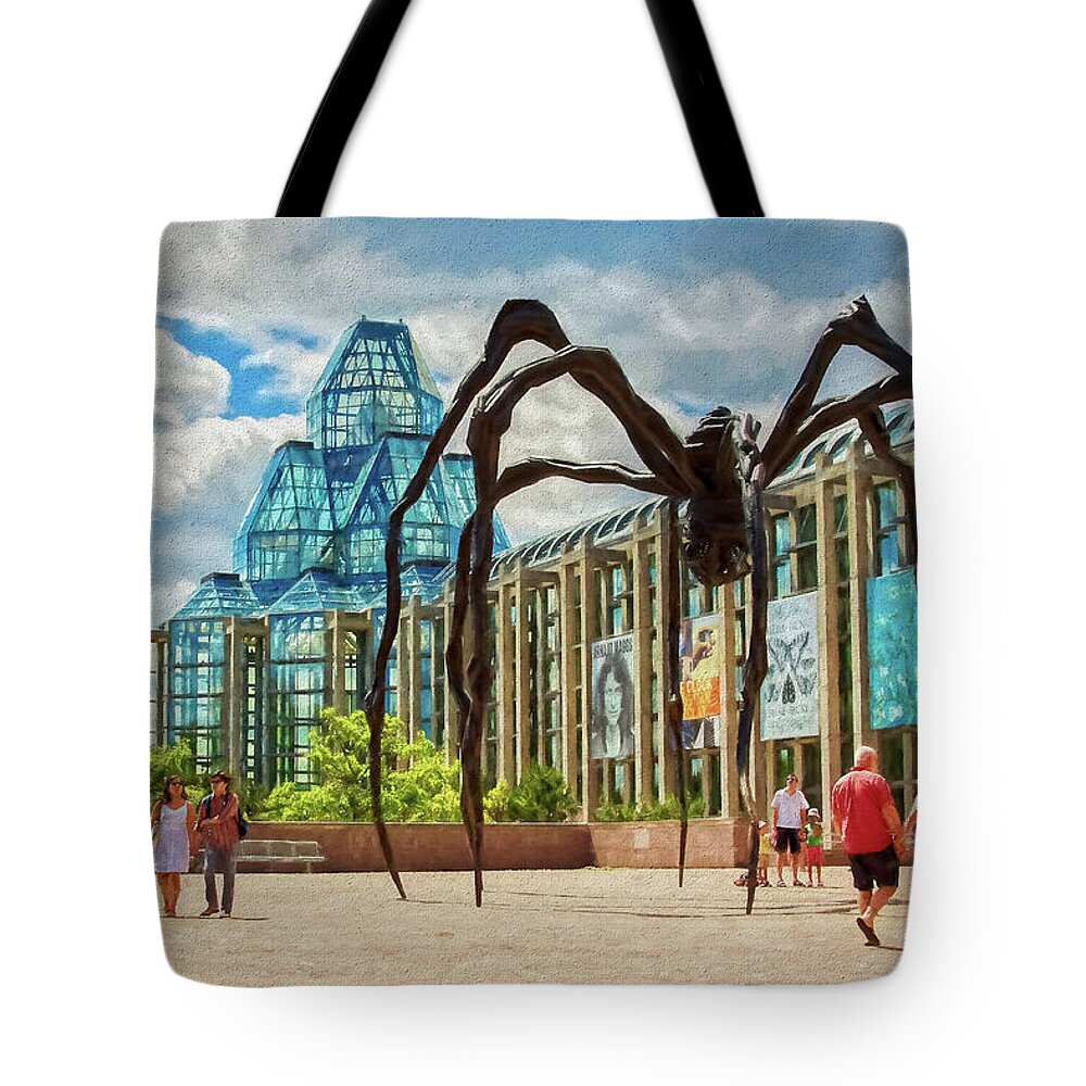 Maman Tote Bag featuring the photograph Maman Spider Sculpture, Ottawa by Tatiana Travelways