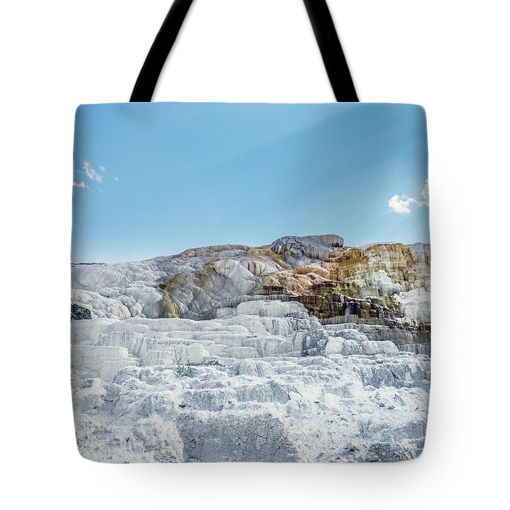 Yellowstone Tote Bag featuring the photograph Mammoth hot spring #2 by Alberto Zanoni