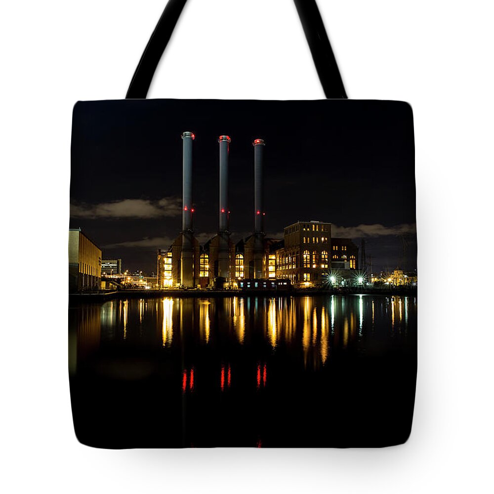 Andrew Pacheco Tote Bag featuring the photograph Manchester Street Power Station Full Color by Andrew Pacheco
