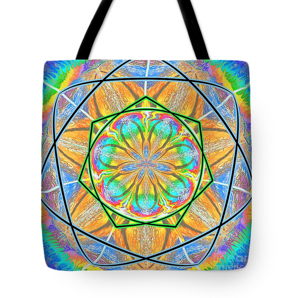 Mandala Tote Bag featuring the painting Mandala 3 12 2020 by Hidden Mountain