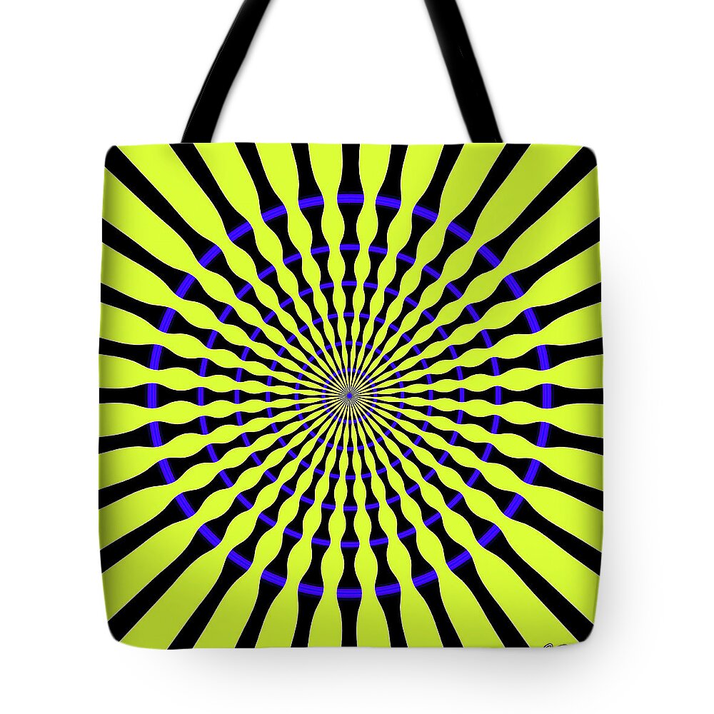 Self-moving Tote Bag featuring the mixed media Mandala Waves by Gianni Sarcone