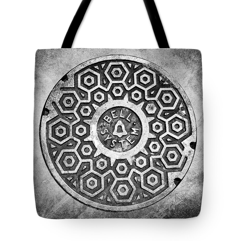 Manhole Cover Tote Bag featuring the photograph Manhole Cover 5 by Dominic Piperata