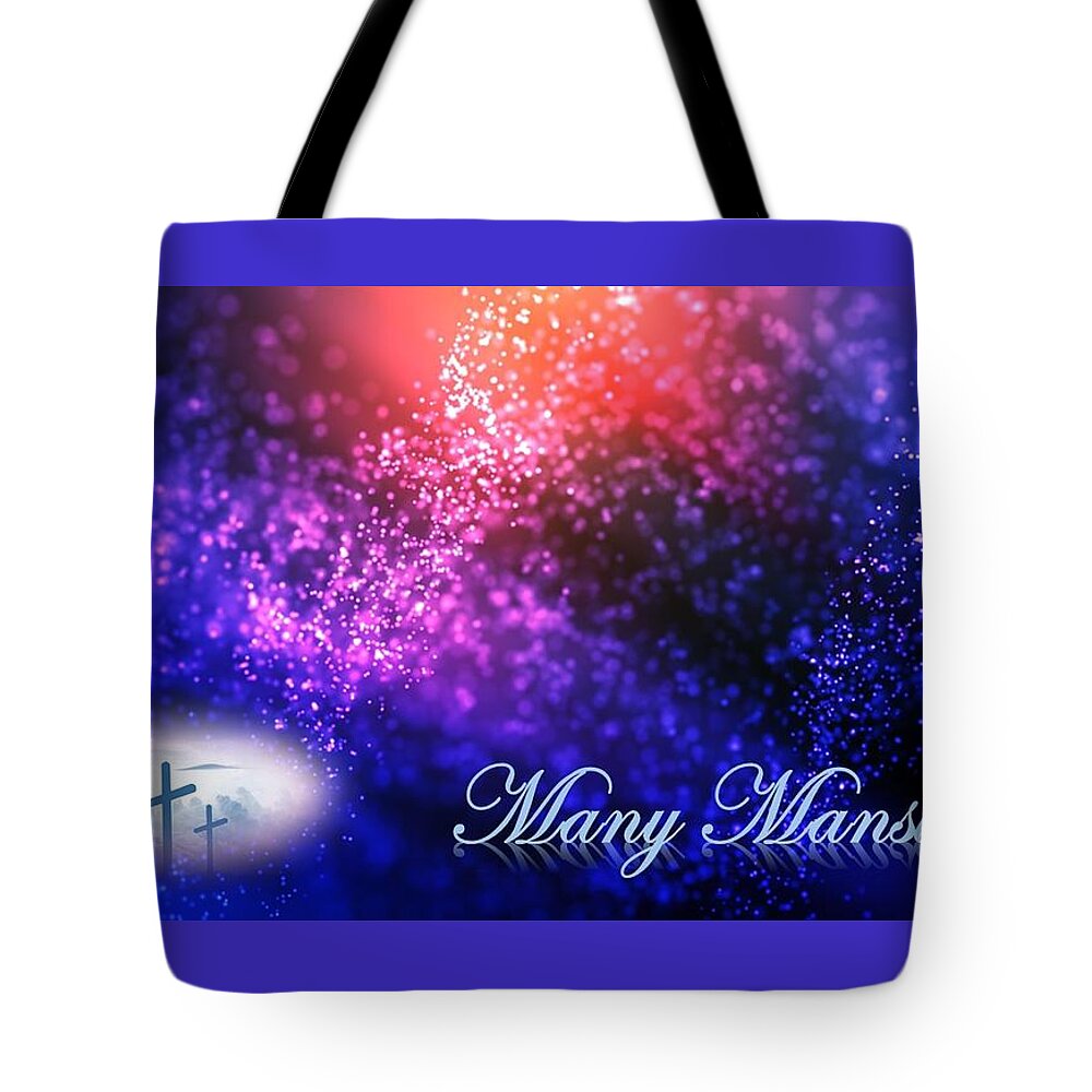 Cross Tote Bag featuring the mixed media Many Mansions by Nancy Ayanna Wyatt