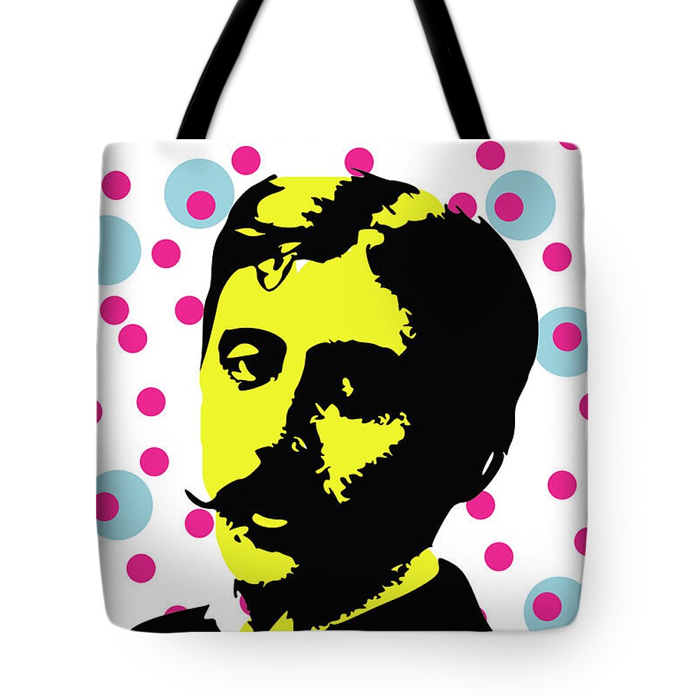 Marcel Proust Tote Bag featuring the digital art Marcel Proust by Zoran Maslic