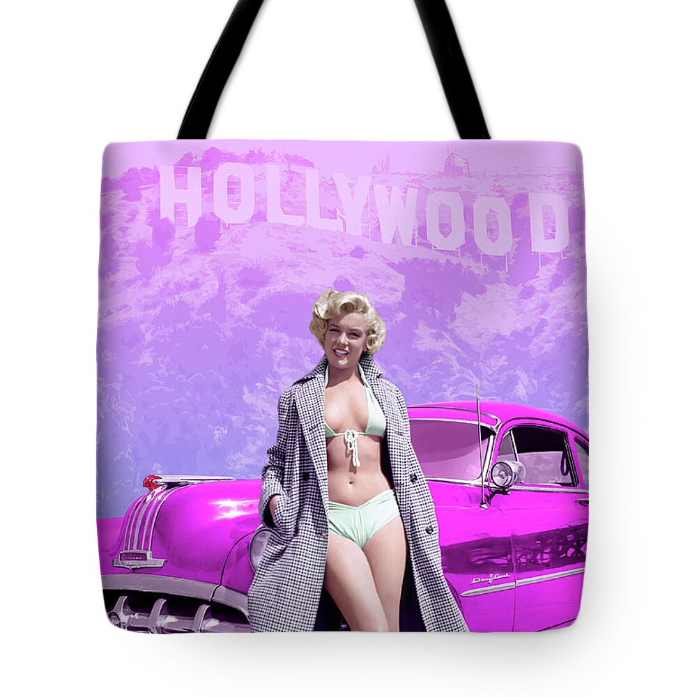 Marilyn Monroe Tote Bag featuring the photograph Marilyn In Hollywood by Franchi Torres