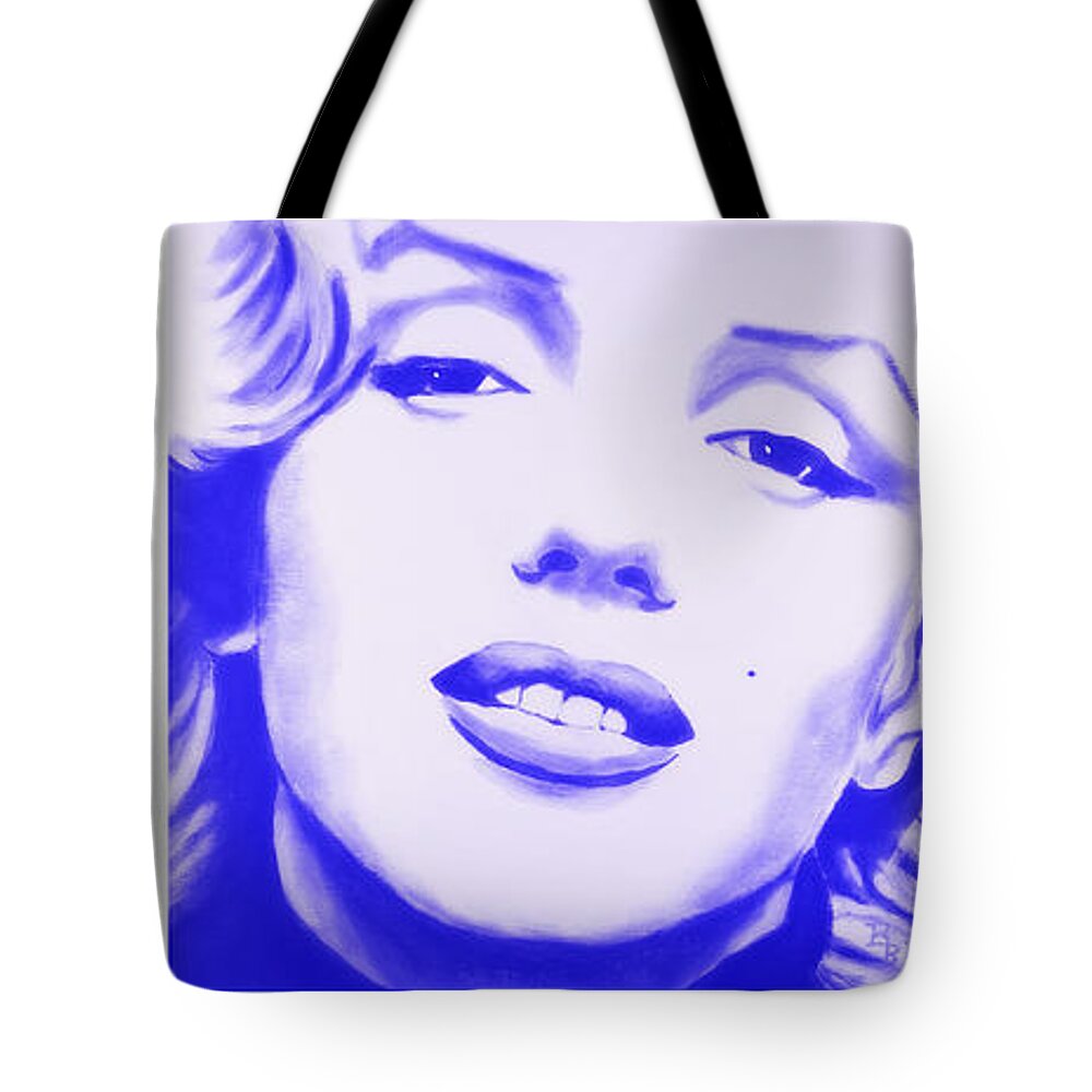 Marilyn Monroe Tote Bag featuring the painting Marilyn Monroe 3 Panel Hollywood Color Splash by Bob Baker