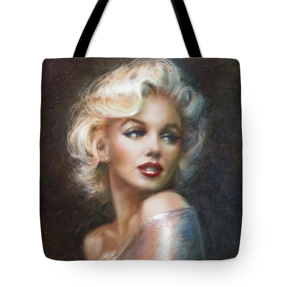 Theo Danella Tote Bag featuring the painting Marilyn WW soft by Theo Danella
