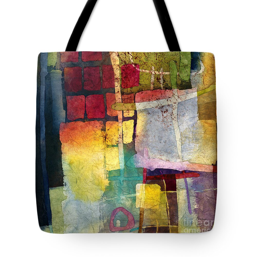 Maroon Tote Bag featuring the painting Maroon Reverie-Cyan by Hailey E Herrera