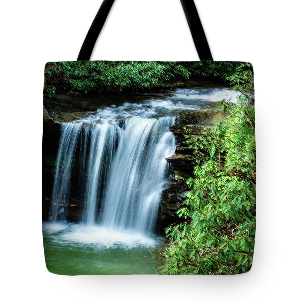 Waterfalls Tote Bag featuring the photograph Marsh Fork Falls by Flees Photos