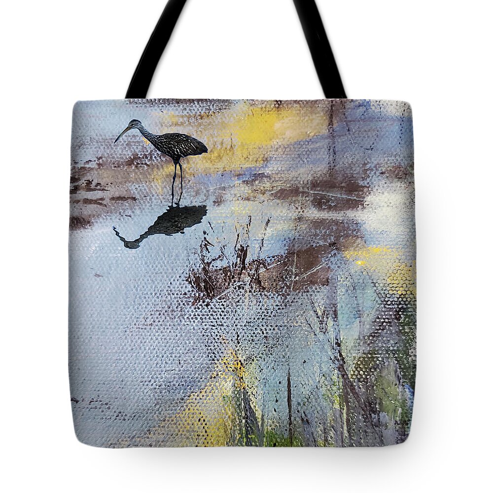 Abstract Tote Bag featuring the mixed media Marsh Impressions 3 by Sharon Williams Eng