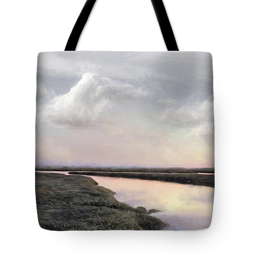 Marsh Tote Bag featuring the photograph Marsh Sunset by Karen Lynch