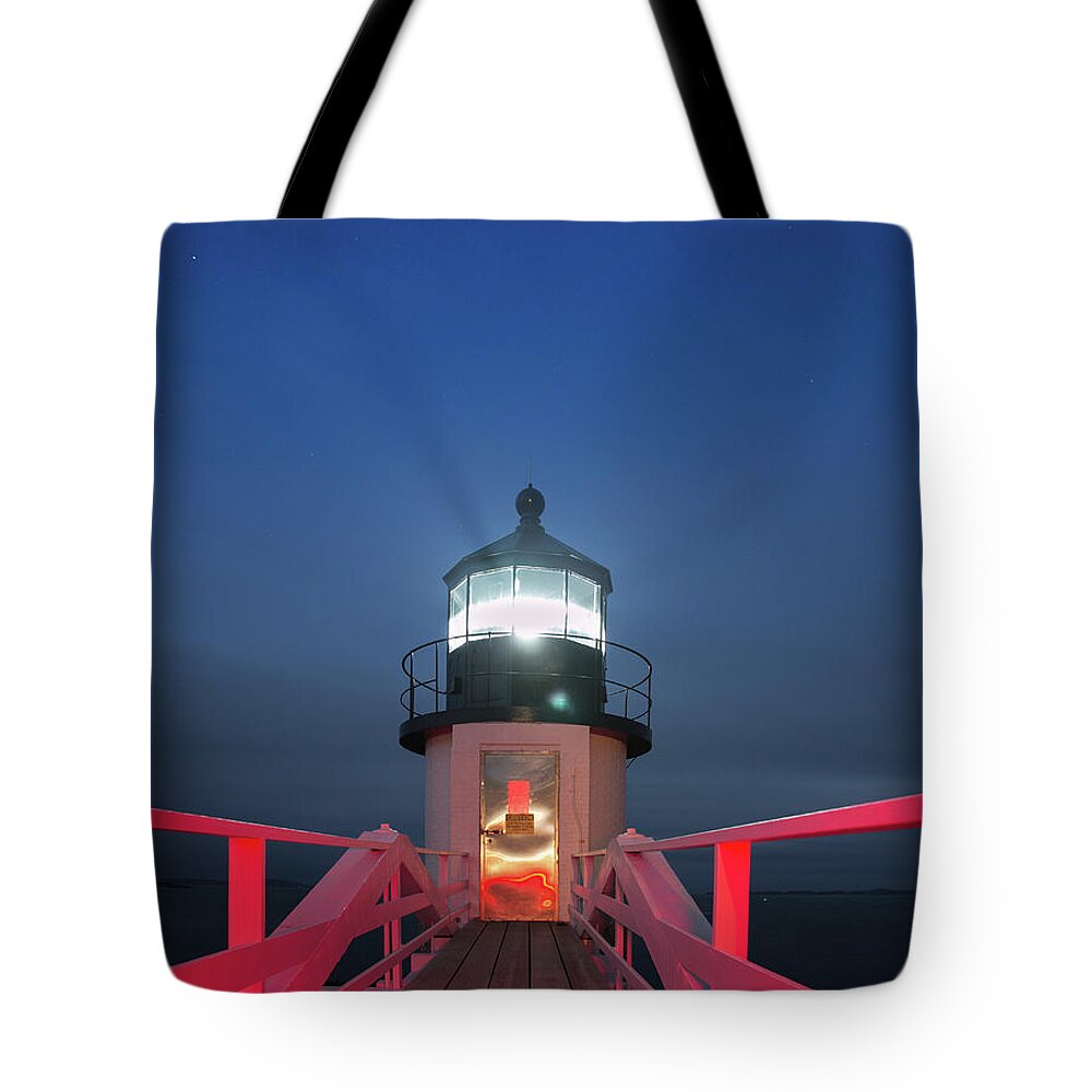Maine Tote Bag featuring the photograph Marshall Point Lighthouse Just Before Dawn by Kyle Lee
