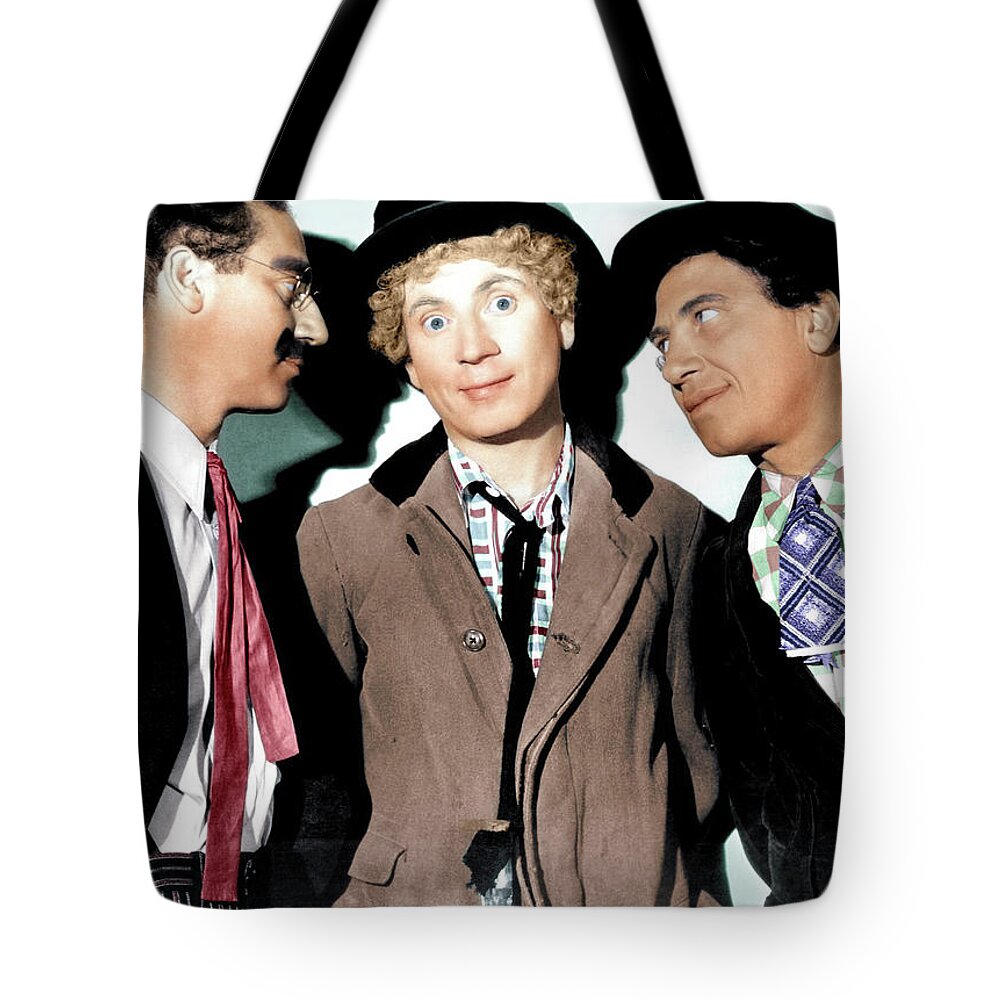 Marx Tote Bag featuring the photograph Marx Brothers - ''Night at the Opera'' by Stars on Art