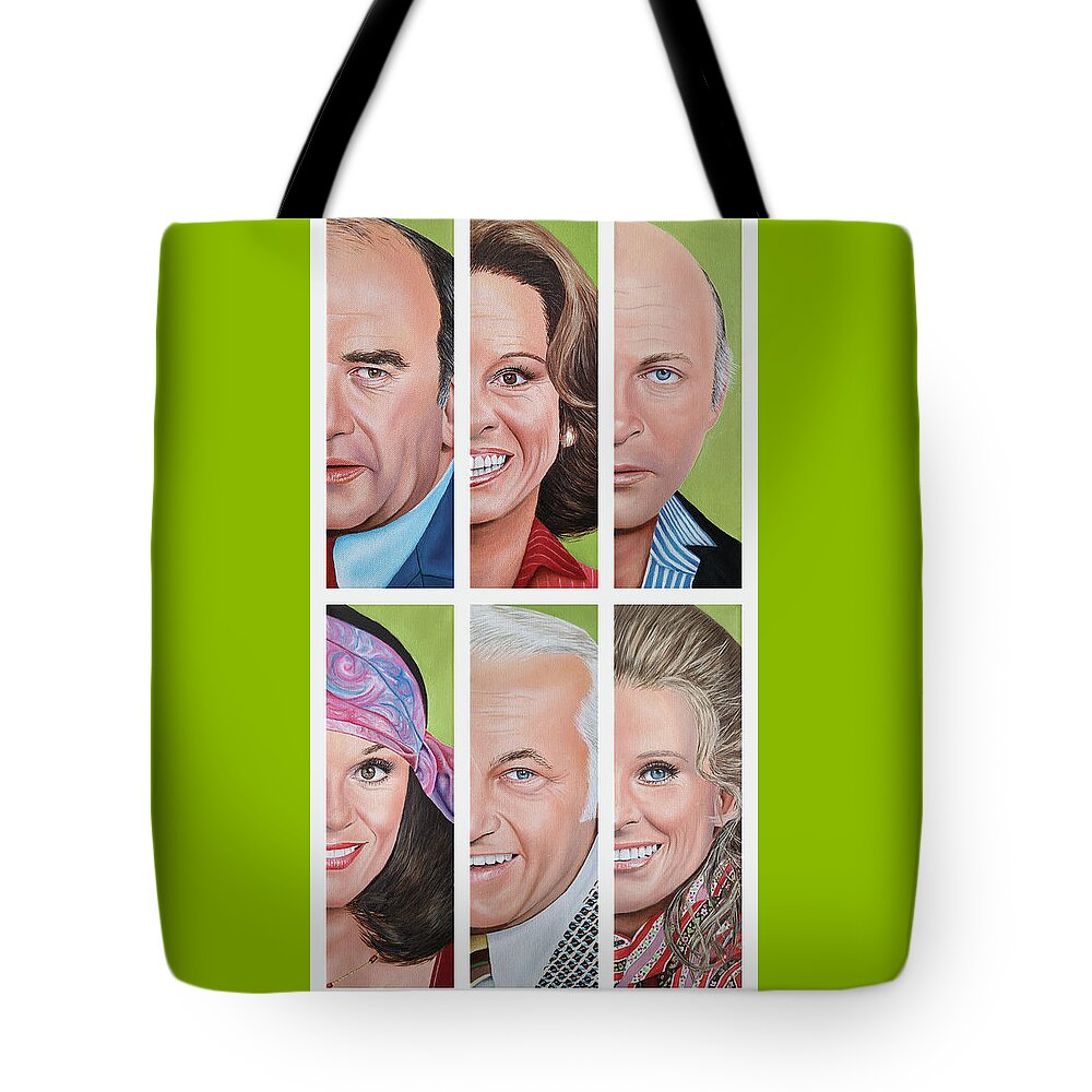 Mary Tyler Moore Show Tote Bag featuring the painting Mary Tyler Moore Show - Set Two by Vic Ritchey
