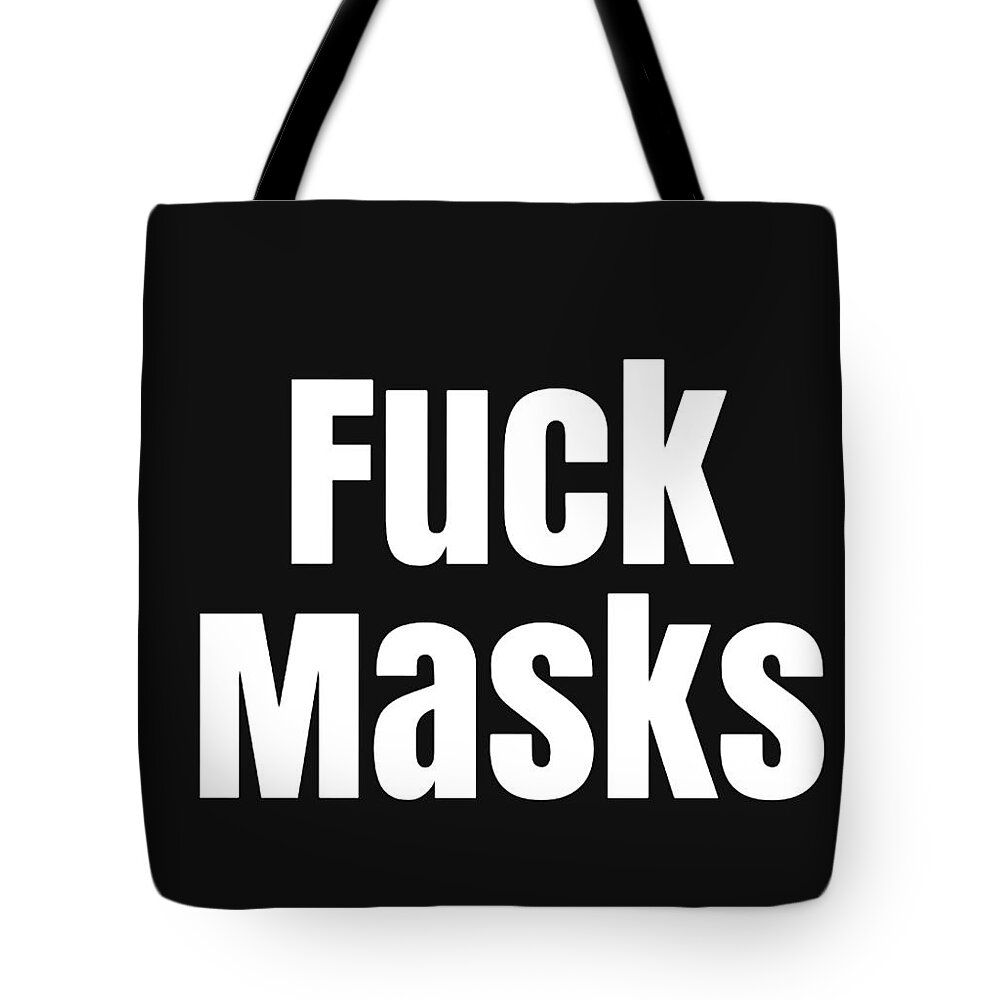 Fuck Masks Tote Bag featuring the digital art Mask Design by Ally White