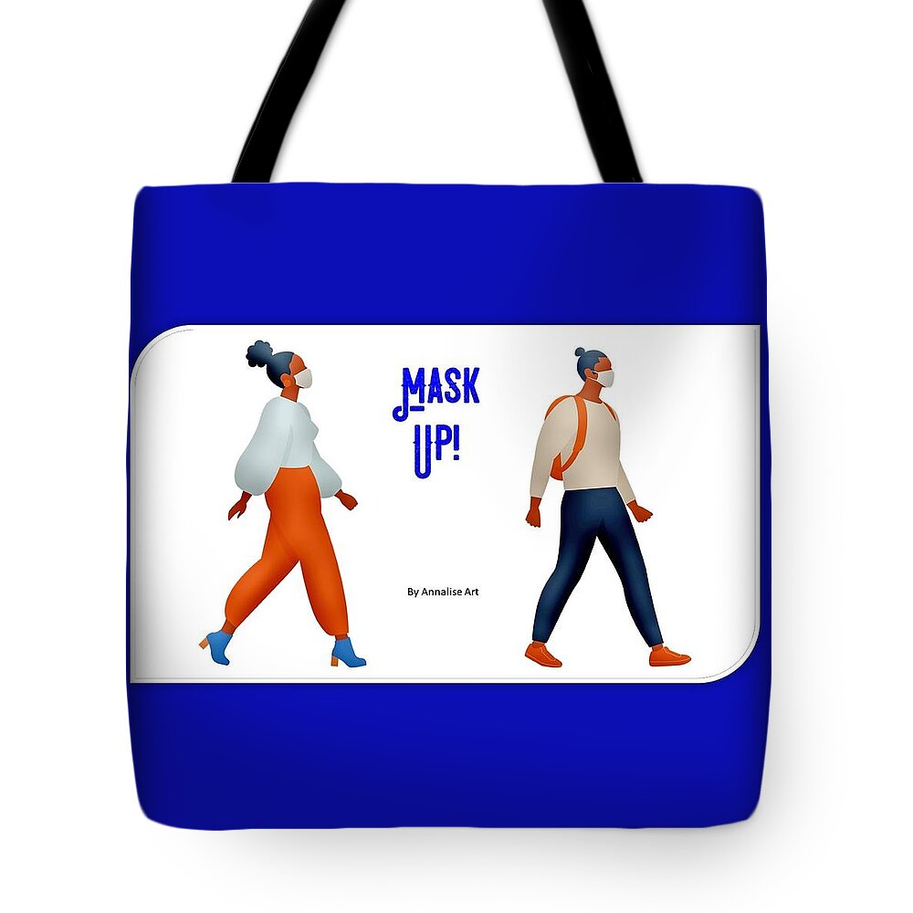 Mask Tote Bag featuring the mixed media Mask Up by Nancy Ayanna Wyatt