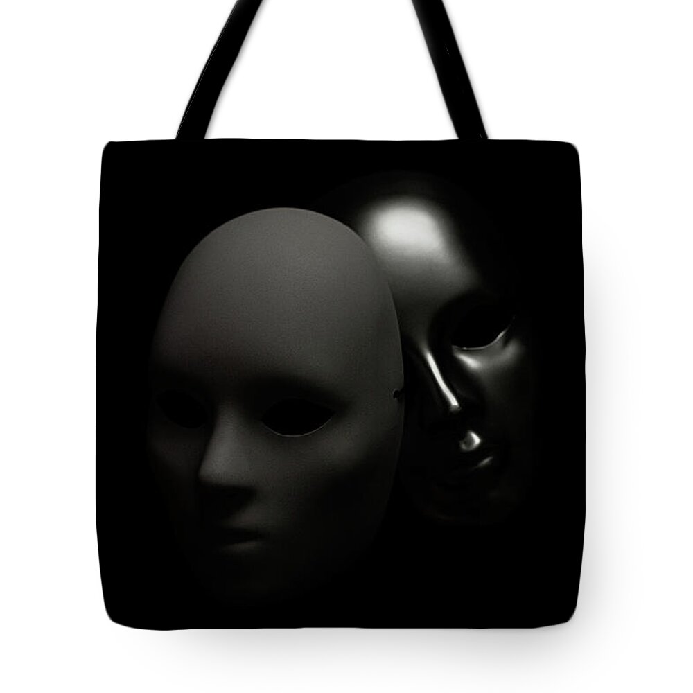 Mask Tote Bag featuring the photograph Masks by Amelia Pearn