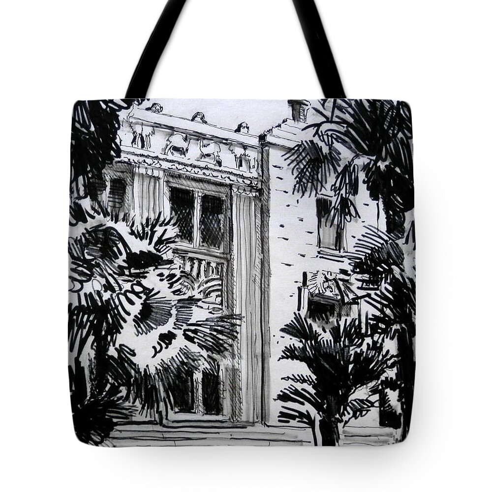 Masonic Temple Tote Bag featuring the painting Masonic Temple by Martha Tisdale