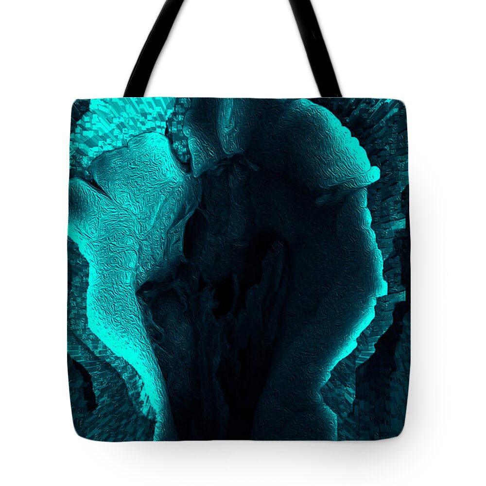 Matrix Of The Bloom Tote Bag featuring the digital art Matrix of the Bloom 1 by Aldane Wynter