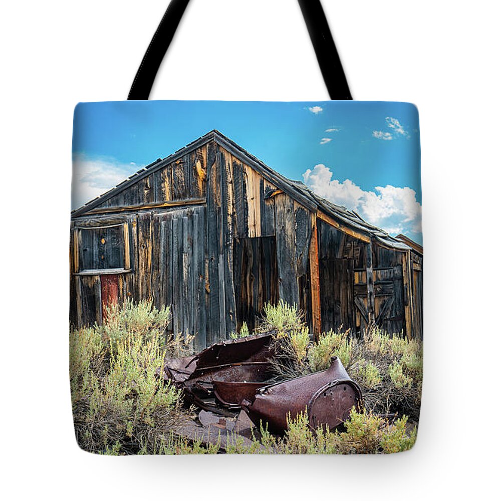 Bodie Tote Bag featuring the photograph May it Rest in Pieces by Ron Long Ltd Photography