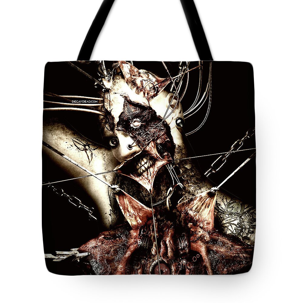 Dark Tote Bag featuring the digital art Mayhem by Argus Dorian