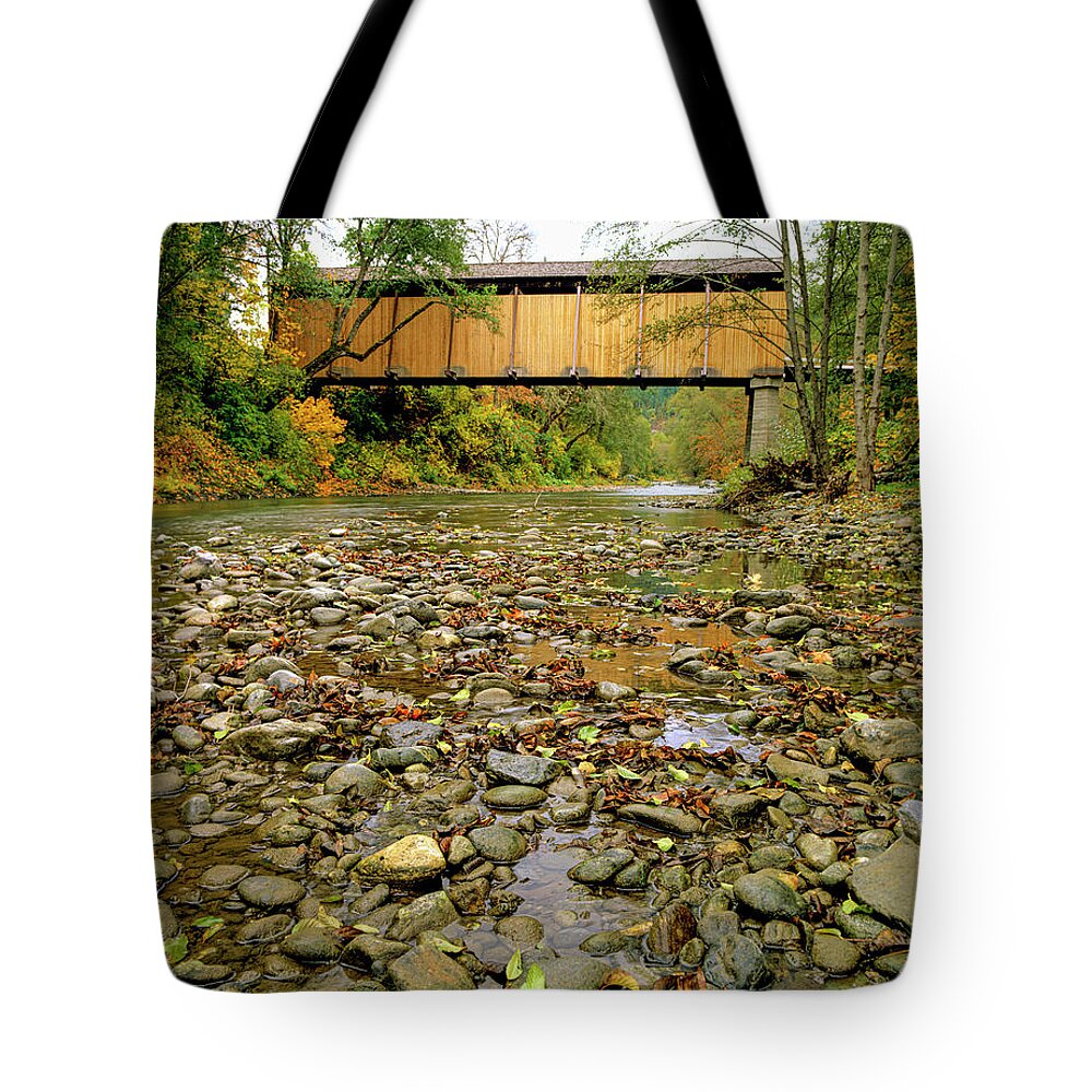 Usa Tote Bag featuring the photograph McKee Bridge by Randy Bradley