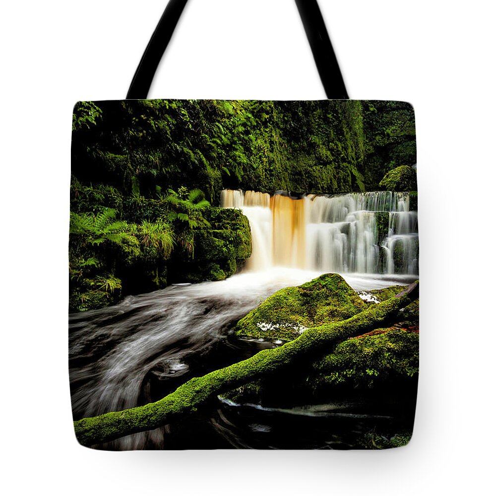 Mclean-falls Tote Bag featuring the photograph McLean Falls by Gary Johnson
