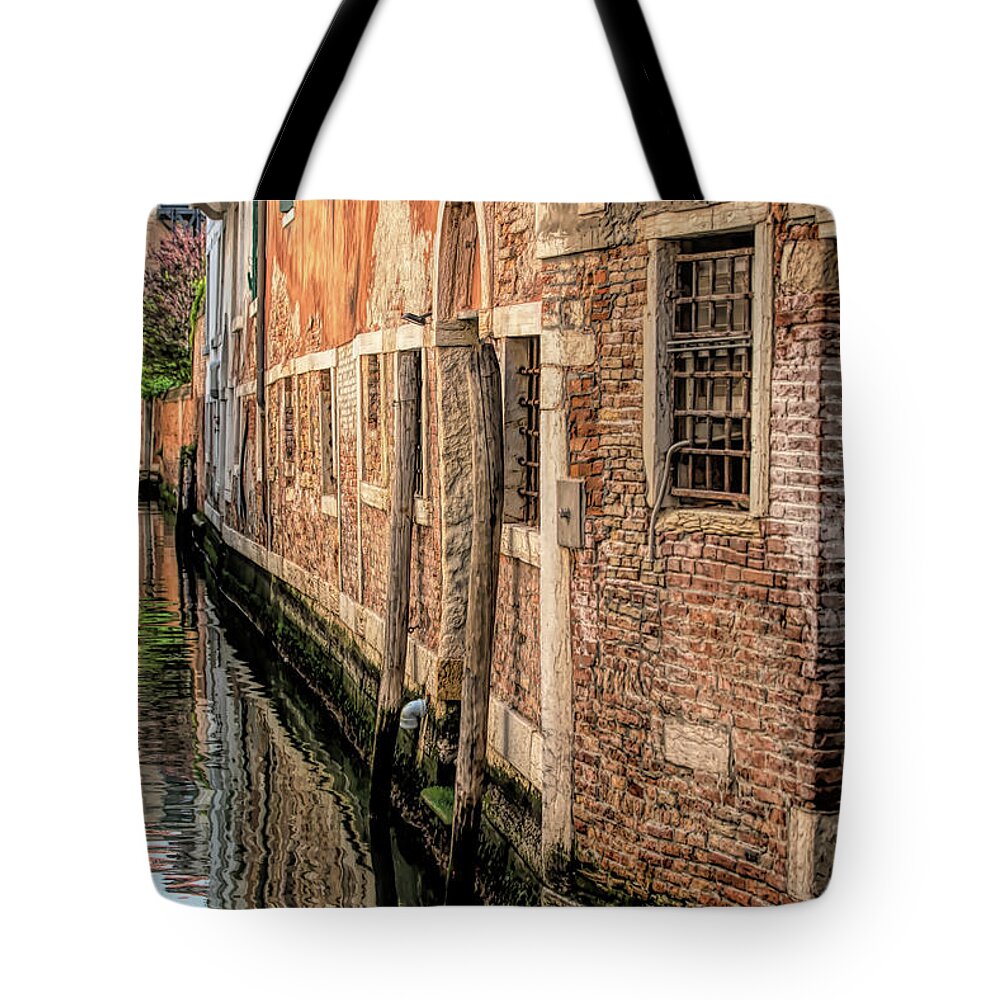 Venice Tote Bag featuring the photograph Medieval Homes on Venice Canal by David Letts