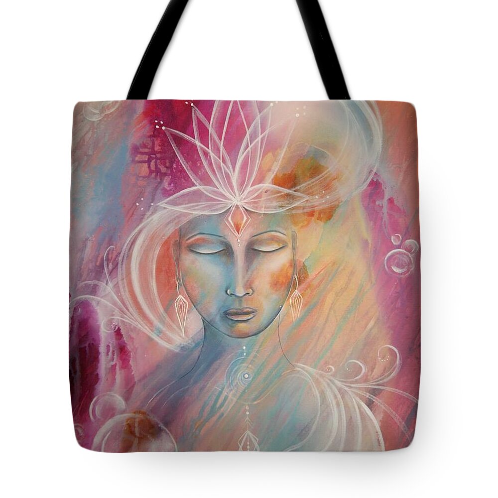 Painting Tote Bag featuring the painting Meditation 4 by Reina Cottier