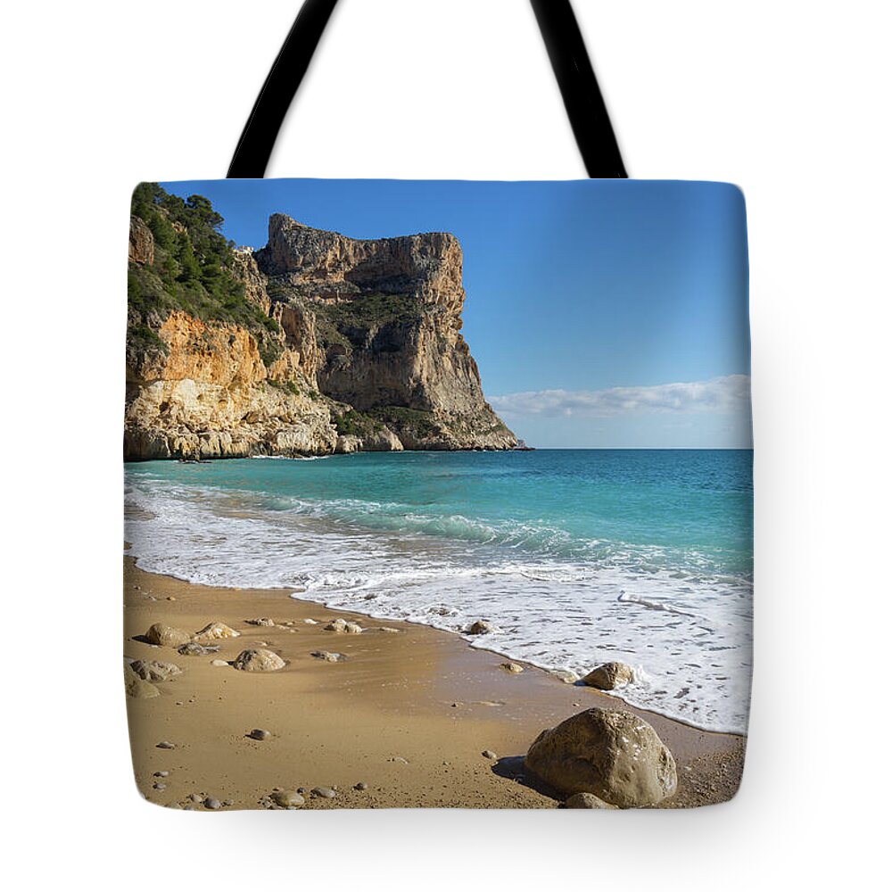 Mediterranean Tote Bag featuring the photograph Mediterranean sunlight on the dream beach by Adriana Mueller