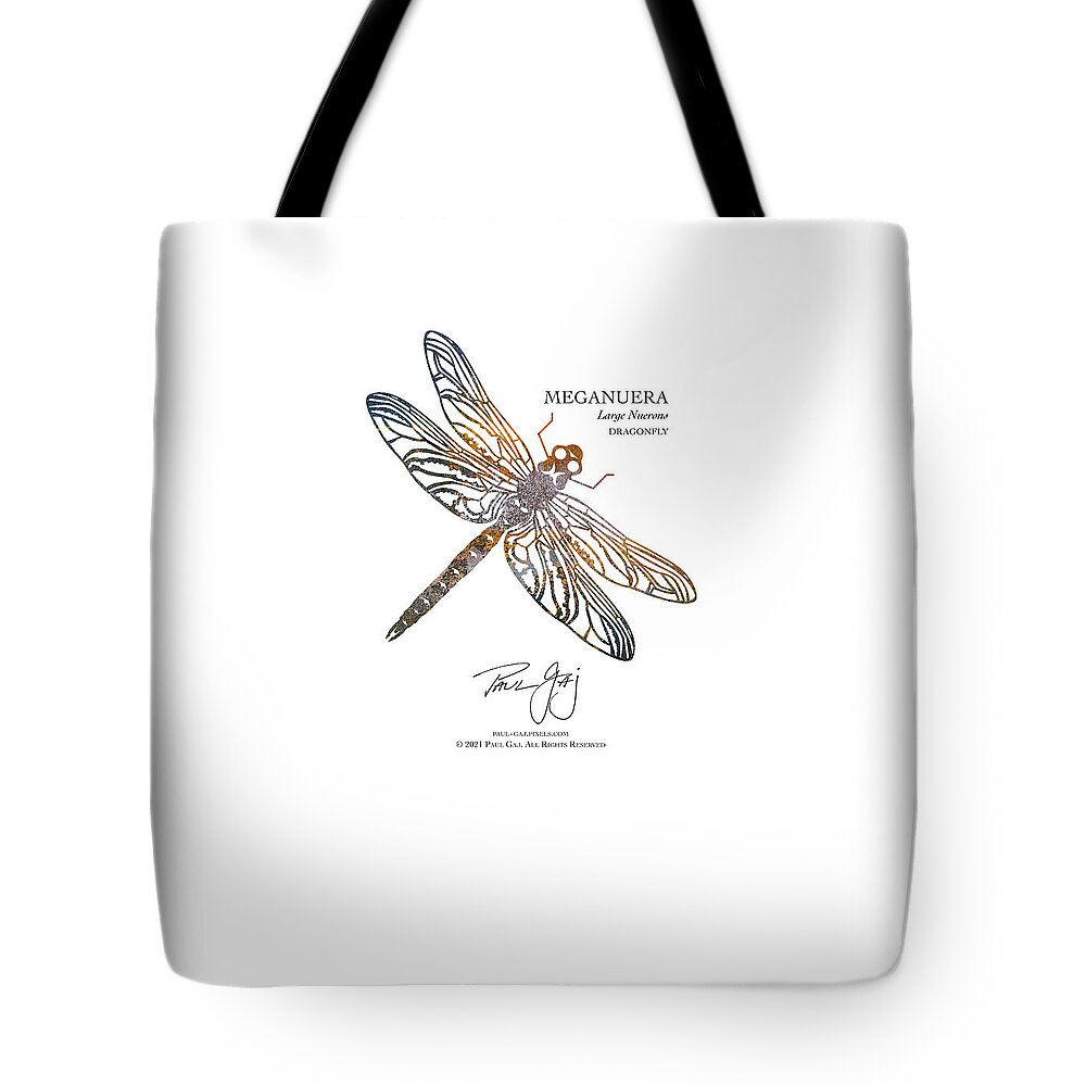  Tote Bag featuring the mixed media MegaNuera Dragonfly by Paul Gaj